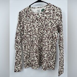 LL Bean Top Shirt Women’s M Supima Cotton Floral Casual NWT